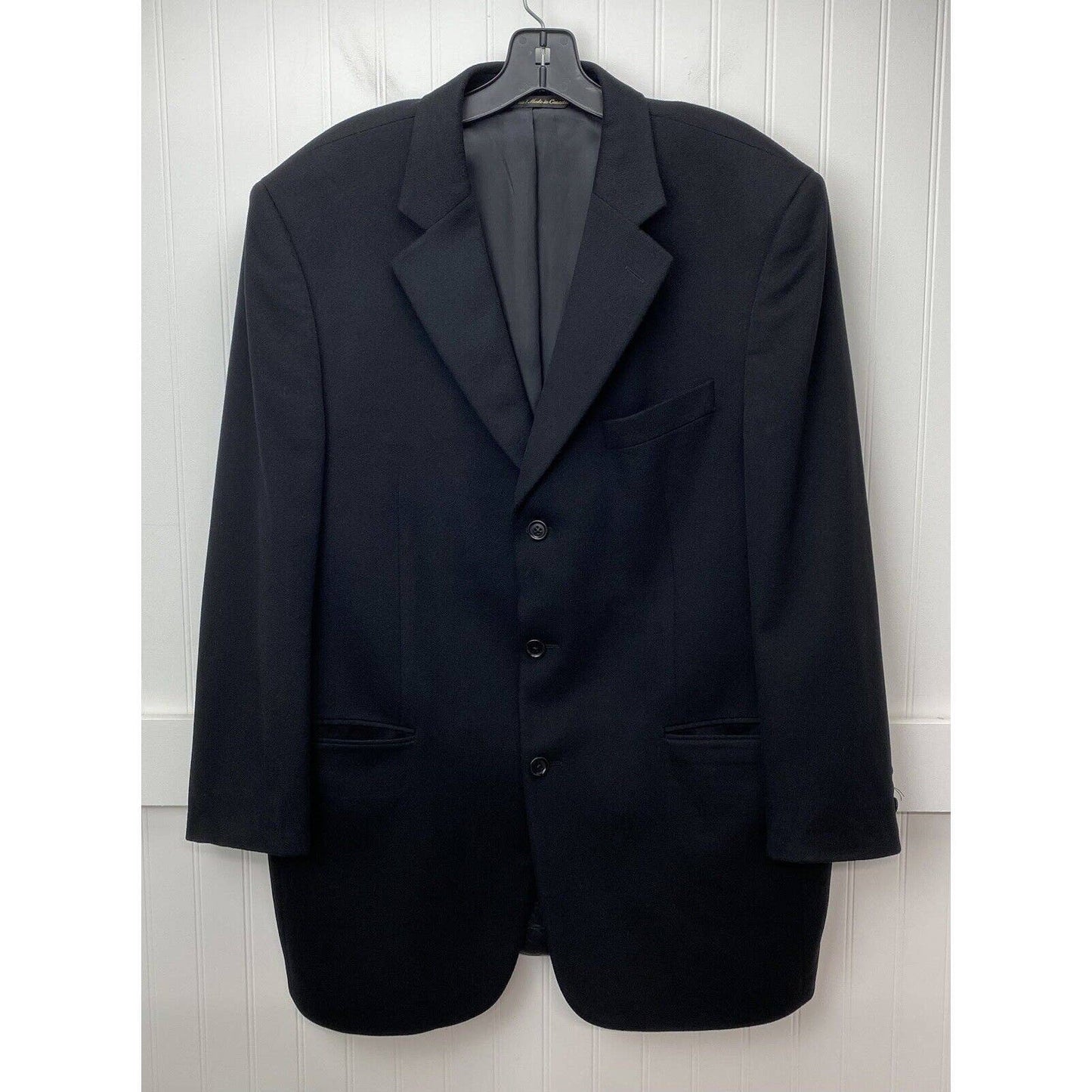 Jack Victor Loro Piana Cashmere Blazer Sport Suit Coat Mens 44 Black Lined EUC