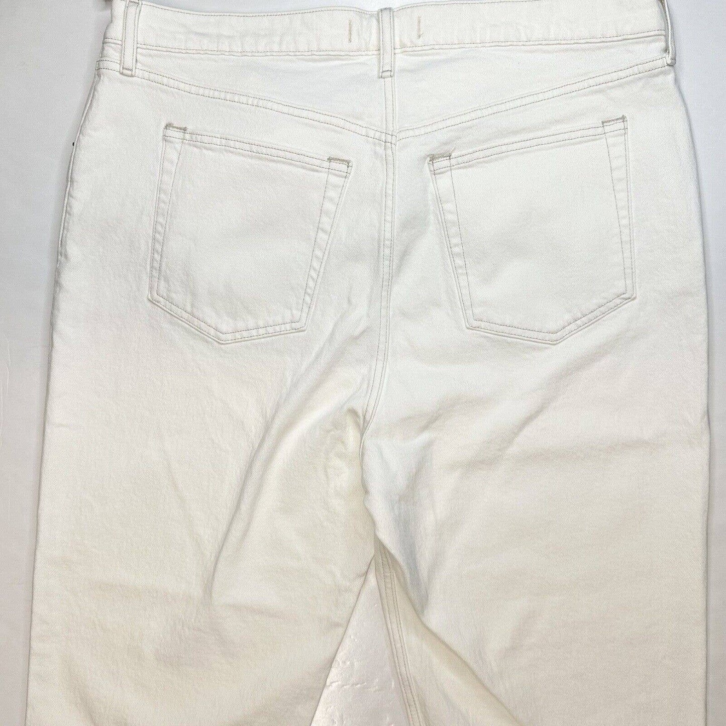 Abercrombie Fitch 90s Straight Ultra High Rise Jeans 34/18 Cream Crossover NEW