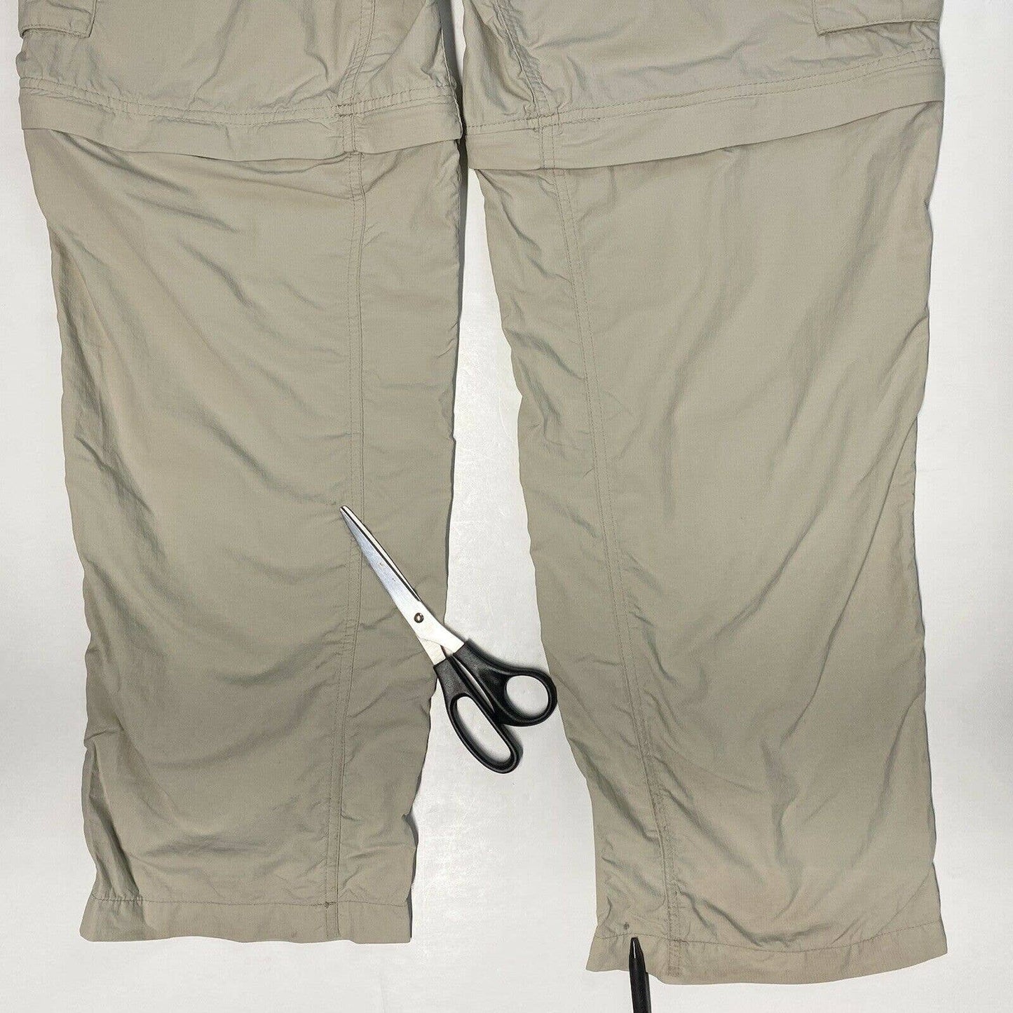 Columbia Cargo Convertible Hiking Pants Sz 40 Mens Beige Zip Off Shorts *Flaws