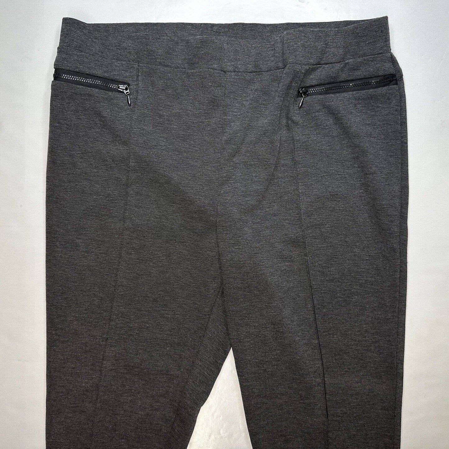 Soft Surroundings Skinny Ankle Pants PL Petite Large Gray Knit Stirrup Option