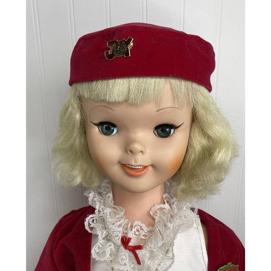 Walt Disney Productions 1960’s Uneeda Pollyanna 32” Doll w/ Red Velvet Outfit